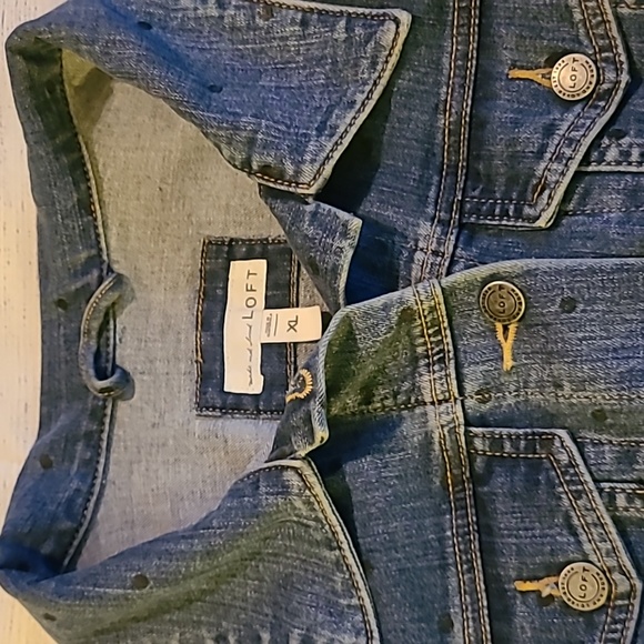 GENTLY WORN Loft Polka Dot Denim Jacket - Picture 3 of 4